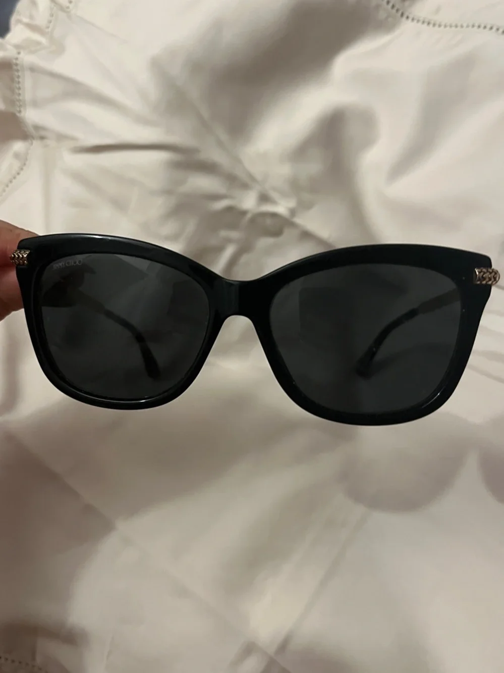 Jimmy Choo Black Sunglasses with Gold Temple Detail